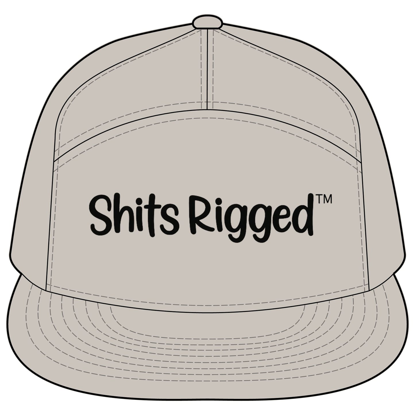 Flatbill Hat — "Shits Rigged" Trucker Cap