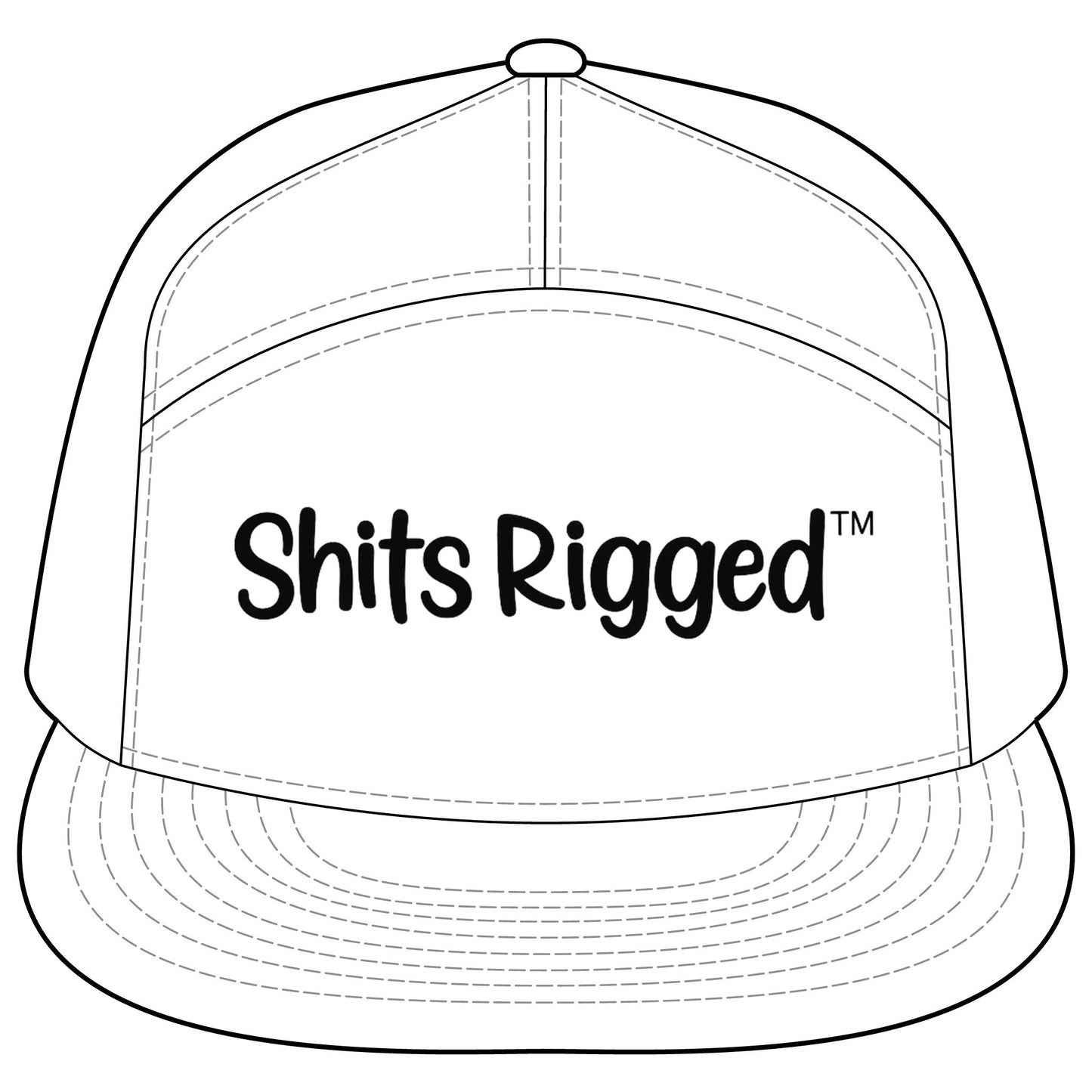 Flatbill Hat — "Shits Rigged" Trucker Cap