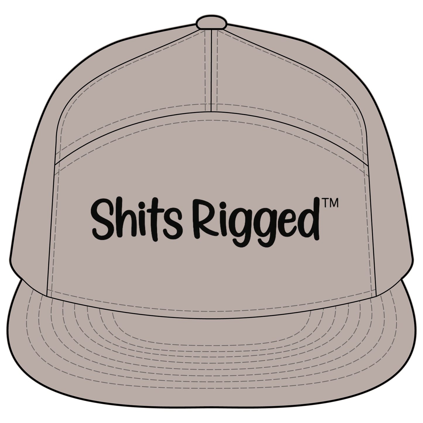 Flatbill Hat — "Shits Rigged" Trucker Cap