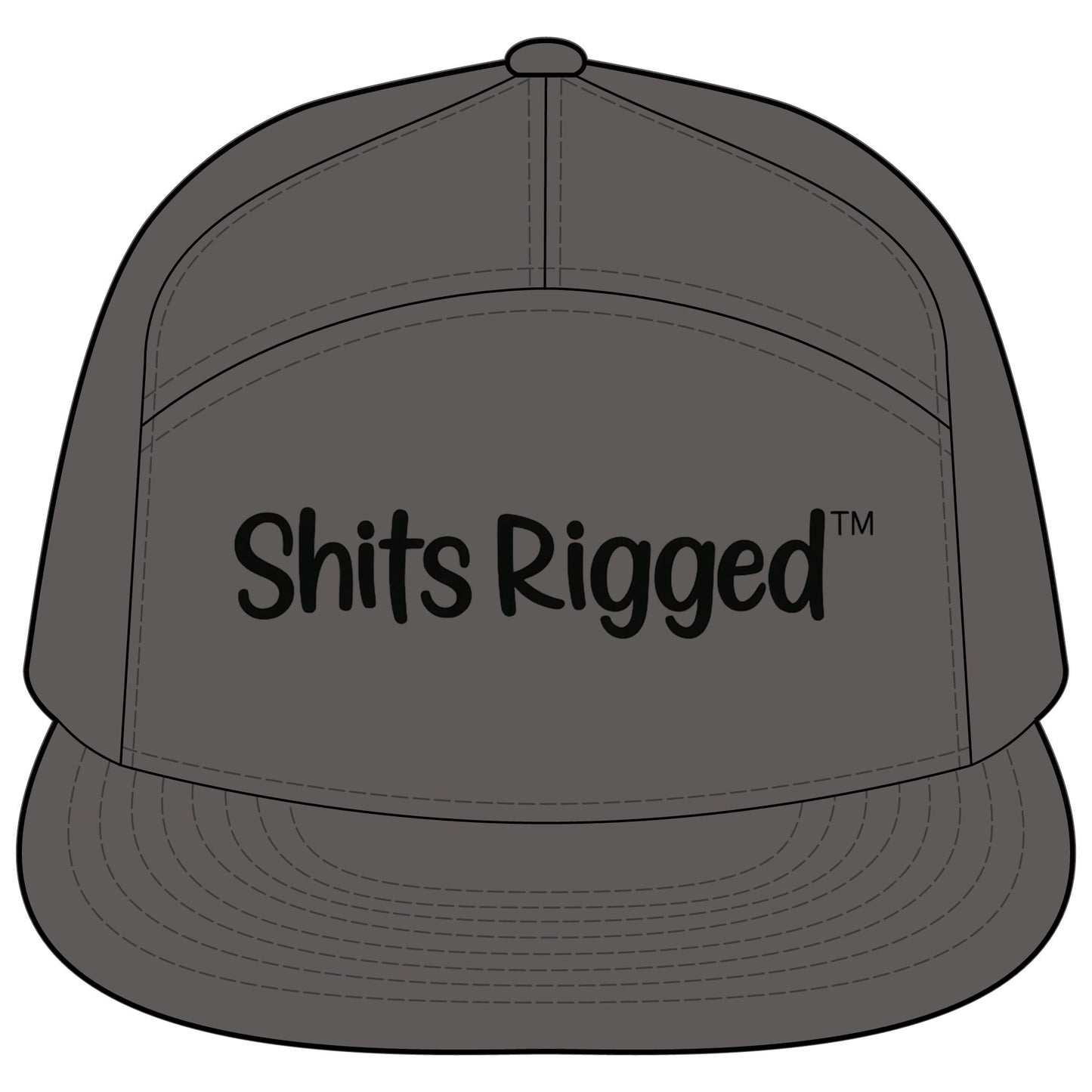 Flatbill Hat — "Shits Rigged" Trucker Cap