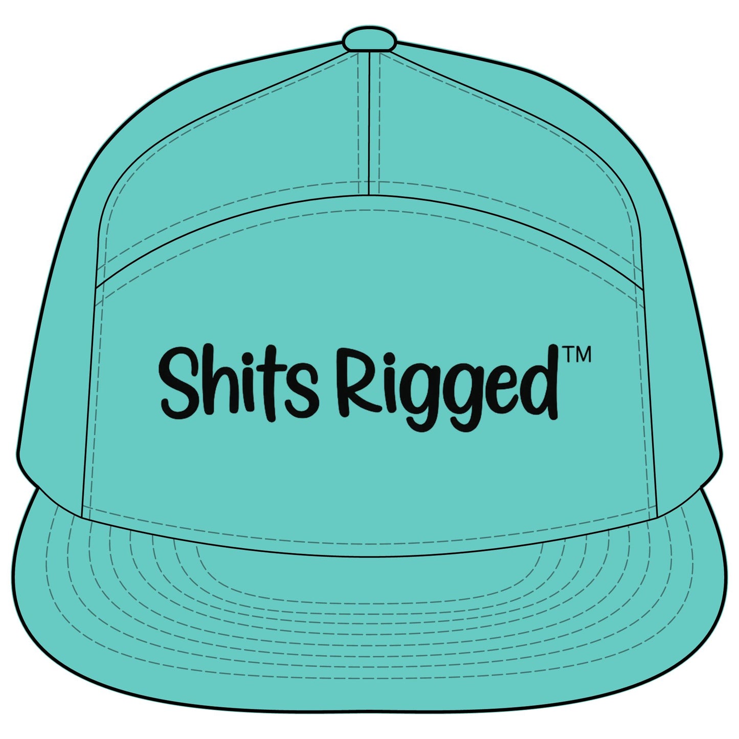 Flatbill Hat — "Shits Rigged" Trucker Cap