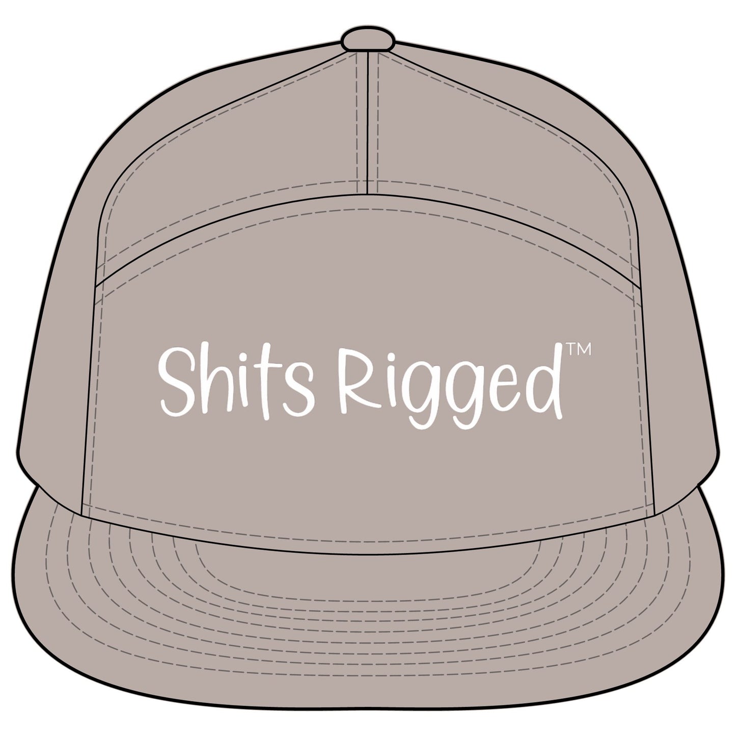 Flatbill Hat — "Shits Rigged" Script Trucker Cap