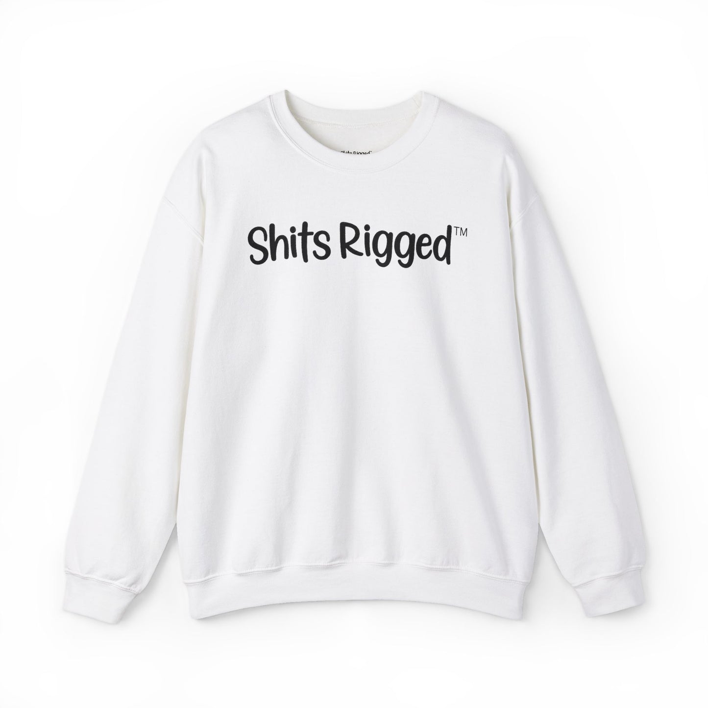 Shits Rigged Crewneck White Sweatshirt - Streetwear Sports Humor Pullover