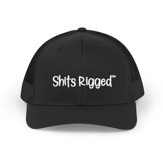 Shits Rigged Trucker Retro Hat- Black