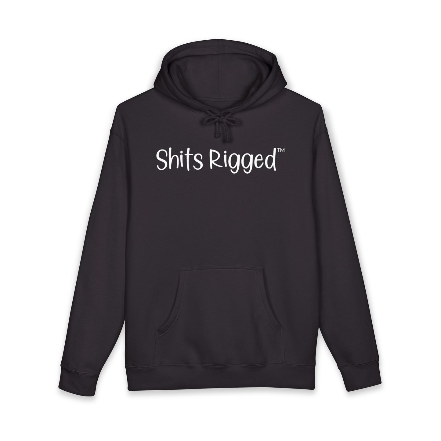 Shits Rigged Premium Black Hoodie- Streetwear Sports Humor