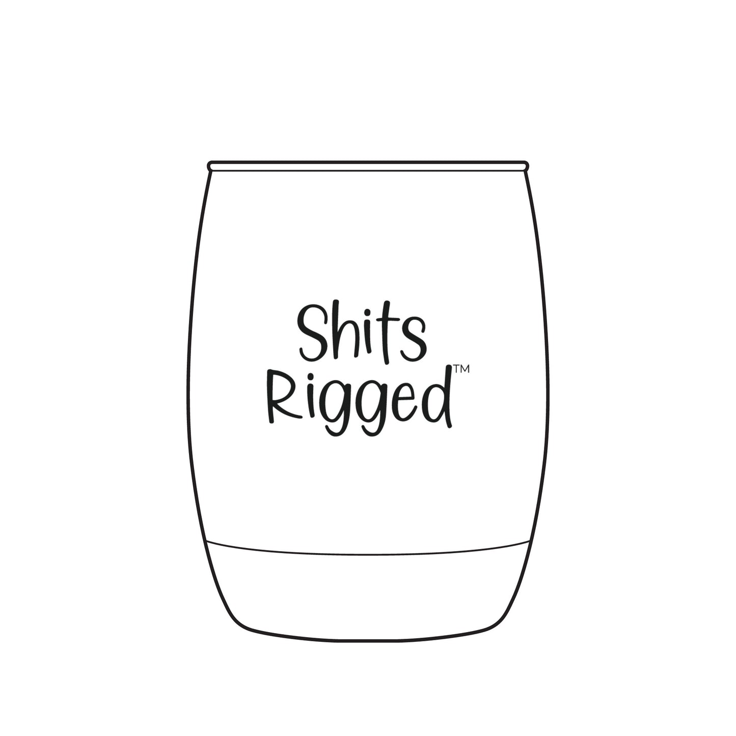 Engraved Whiskey Glass - "Shits Rigged" 6oz Barrel Tumbler, Funny Gag Gift for Friends & Whiskey Lovers